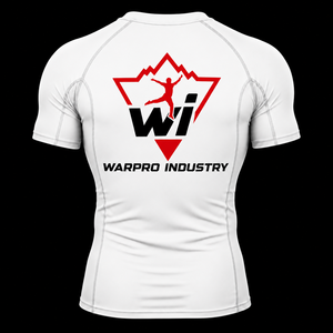 Warpro Industry Men's Short Sleeve Rash Guard <b>Compression</b> <b>Shirt</b> Quick Dry Printed Sport Top White - Product Image 2