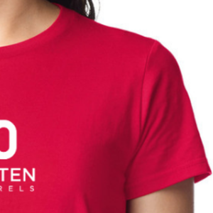Camiseta de Mujer de Peso Medio en Color Rojo, Algodón Suave, Manga Corta, Cómoda, Informal, Básica, de Primera Calidad - Product Image 6