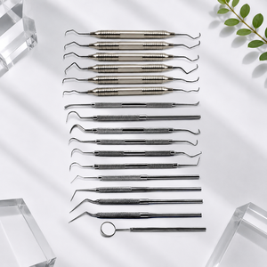 Kit Quirúrgico para Implantes Dentales con Elevadores Periósteicos e Instrumentos Restauradores, Manual, Acero Inoxidable Alemán - Product Image 1