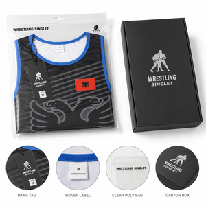 2024 MEGAMAPLE <b>Men's</b> Custom Digital Print Front Logo Breathable Light Weight Stretch Quick Dry 200gsm Tank Top <b>Wrestling</b> <b>Singlet</b> - Product Image 6