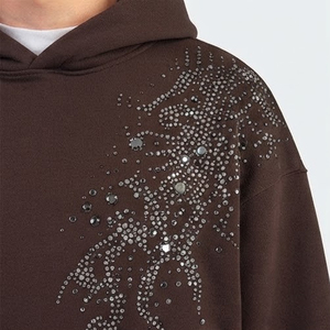 Conjunto Deportivo de Invierno para Hombre, Estilo Nuevo, con Capucha, Adornado con Pedrería, 100% Algodón, Transpirable y Ligero - Product Image 3