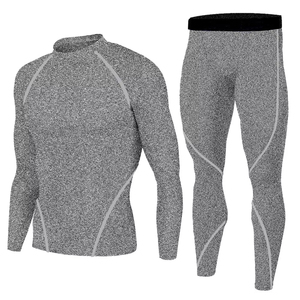 Durable <b>Men's</b> 2-Piece High Waist Solid <b>Compression</b> Set with Moisture Control <b>for</b> Gym Workout & Outdoor Sports - Product Image 6