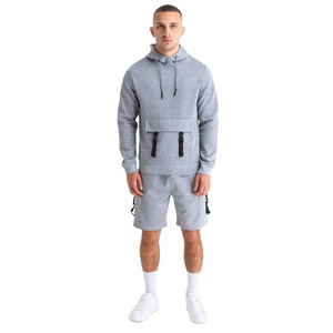Ensemble sweat à capuche et short 100 % coton jersey, coupe ajustée, manches longues, col rond, écologique, collection Printemps, en poly double épaisseur pour la sécurité - Product Image 2