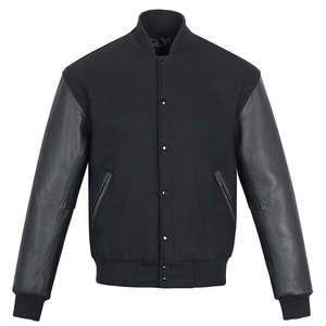 Veste universitaire brodée en laine pour homme, style streetwear, avec manches en cuir, personnalisable, vente en gros OEM, best-seller - Product Image 6