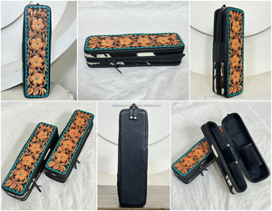 Nuevo Estuche de Piel de Vacuno Hecho a Mano para Rizador de Pelo, con Diseño Floral Occidental, Organizador de Herramientas para el Cabello con Cierres de Cremallera - Product Image 3