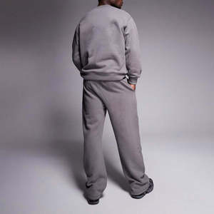 2026 <b>Men's</b> Cotton Tracksuit Hoodie And Pants Set Solid Color Anti-static Casual Autumn Wear Full Length Drawstring <b>Men</b> Tracksuit - Product Image 3