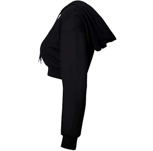 เสื้อฮู้ดโอเวอร์ไซส์ขายดีสำหรับผู้หญิง สไตล์สตรีทแวร์ ผ้ากำมะหยี่ แขนยาว คุณภาพสูง เสื้อกันหนาว พิมพ์ลายตามสั่ง ผ้าฝ้าย 100% สีพื้น - Product Image 2