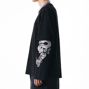 Camisetas personalizadas de alta calidad 100% algodón, algodón grueso, 2 en 1, doble capa, largas - Product Image 4