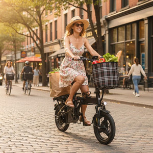 La <span class=keywords><strong>bicicleta</strong></span> eléctrica CB9 está equipada con una batería de litio de 250W, 48V y 7.8Ah y es plegable de 14 pulgadas. - Product Image 3
