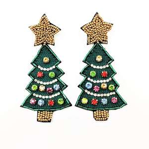 Joyería de moda al por mayor, pendientes de borlas con bordados artesanales para mujer, pendientes hechos a mano - Product Image 4