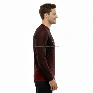 Nouveauté T-shirt à manches longues en coton 100% pour homme, style streetwear personnalisé, lourd, épaules tombantes, imprimé délavé - Product Image 5