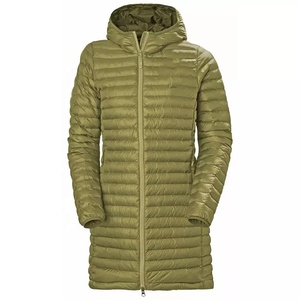 <b>Women's</b> Long Quilted Hooded Puffer Jacket Full Sleeve Winter Outerwear Solid Color Zipper Closure <b>Lightweight</b> <b>Coat</b> - Product Image 1