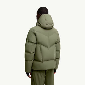 Men Winter Hooded Bubble <b>Jacket</b> Lightweight <b>Warm</b> Quilted Casual Full Zip Regular Fit Outdoor Comfortable Outerwear Front Logo - Product Image 3