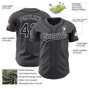 Camiseta de béisbol para hombre, uniforme deportivo personalizado de poliéster tejido, transpirable, de secado rápido, con botones al frente. - Product Image 3