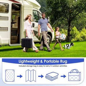 Tappeto Reversibile Impermeabile per Esterni 4.98x8FT, Tappeto in Plastica Portatile per Interni con Borsa per il Trasporto, Ideale per Picnic e Attività in Patio - Product Image 6