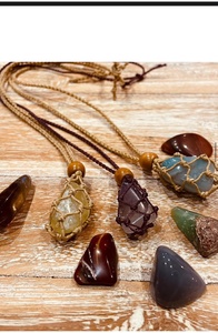 Handmade Rough Jasper Gemstone <b>Tree</b> of Life Pattern Pendant <b>Necklace</b> for Wedding - Product Image 1