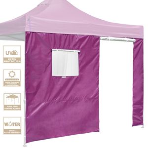 Gazebo EZ Canopy 10x10ft con Rivestimento Argentato, Finestre e Porta, Tenda da Campeggio Viola Vivace - Product Image 3