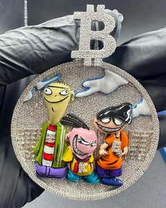 Colgante Circular 3D de Personaje Esmaltado para Hombre, Colgante de Moissanita VVS, Diseño Personalizado, Colgante Iced Out, Colgante de Plata 925, Regalo de Cumpleaños - Product Image 1