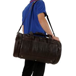 Sac de sport unisexe en toile, grande capacité, fermeture éclair durable, sac de voyage marron - Product Image 5
