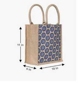 Sac à déjeuner élégant en jute pour femmes et hommes avec fermeture éclair - Product Image 3