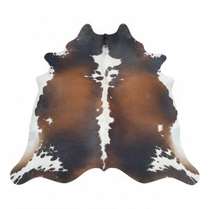 Tapis de luxe fait main en patchwork de cuir de vachette, tapis moderne en cuir pour salon, tapis géométrique en patchwork de cuir de vachette de qualité supérieure - Product Image 1