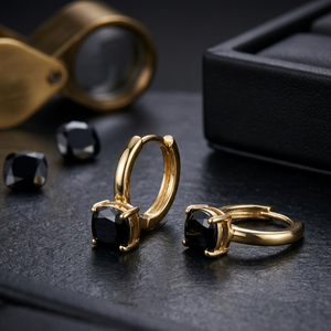 ต่างหูห้อยทรงหยดน้ำประดับออนิกซ์สีดำทรงคุชชั่นคัท ดีไซน์หรูหรา ความยาว 4 นิ้ว ขนาดหิน 10 มม. เงินแท้ 925 ชุบทอง 18K เหมาะสำหรับงานปาร์ตี้ - Product Image 2