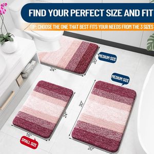 Hot Selling 17"x24" Microfiber Bath <b>Mat</b> Super Absorbent Non-Slip Floor Thick Plush Shaggy Tufted <b>Bathroom</b> Rug Washable Hotel - Product Image 2
