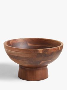 Tazón de Servir de Madera de Acacia de Diseño Clásico, Hecho a Mano, Ligero, Vajilla, Tazón para Servir Ensaladas, Sopas y Aperitivos - Product Image 1
