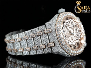 Direct Factory Supply Luxury <b>Studded</b> Diamond Fully Iced Moissanite Diamond Watch <b>for</b> <b>Men</b> Available <b>for</b> Factory Price from India - Product Image 4