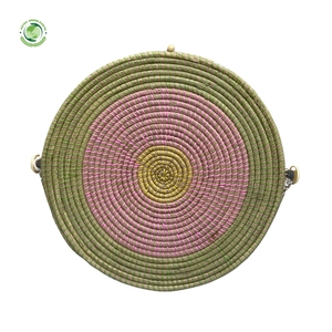 Couvre-plat en paille tressée avec motif vert, articles de cuisine et décoration de table, vente en gros, écologique, fabriqué au Vietnam - Product Image 4