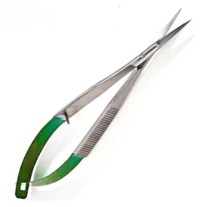 Ciseaux à cuticules professionnels en acier inoxydable à lame incurvée tranchante, manche en acier, logo personnalisé, pour soins des ongles, usage en salon, précision - Product Image 1