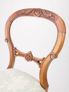 Vintage Victorian Floral <b>Balloon</b> Back Dining Chair - Product Image 2