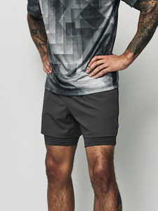 2 In 1 Shorts Double <b>Layers</b> Customized Shorts Summer Workout Shorts Hot Selling Trendy Fashion Shorts Swimming OEM Shorts - Product Image 4