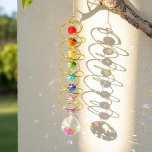 Colorful Crystal Suncatcher Elegant Hanging Decor <b>Rainbow</b> <b>Maker</b> Suitable For Window Home And Balcony Styling From India - Product Image 1