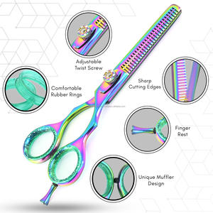 Professional Two Pieces Set Best Barber <b>Thinning</b> <b>Scissors</b> Japanese Barber Shears sharp Cutting Edges for <b>Hair</b> Styling - Product Image 2