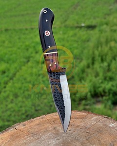 Couteau de chasse artisanal en acier carbone à lame fixe, couteau de survie en plein air avec étui en cuir OEM - Product Image 3