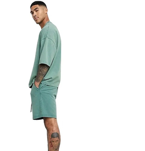 Ensemble décontracté d'été 2026 pour homme – Short vintage délavé à l'acide et T-shirt brodé à motif uni, respirant et effet soleil éclairé – Vente en gros - Product Image 5