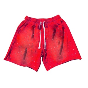 Shorts de Verano Personalizados con Lavado Ácido, Secado Rápido, Estilo Urbano Vintage, Efecto Desgastado por el Sol, Bolsillos con Pedrería y Estampado Puff, Efecto Desgastado por el Sol 2026 - Product Image 3
