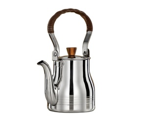 Tetera de Acero Inoxidable Ecológica y Duradera, Nueva Llegada, Gran Venta, para Uso en la Cocina y al Aire Libre, con Agarre de Cuero - Product Image 1