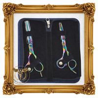 Ensemble de ciseaux et rasoirs de barbier professionnels en acier inoxydable légers, coffret cadeau