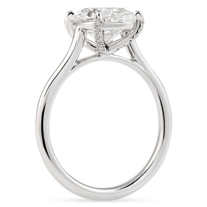 2.84 CT Oval Cut <b>Clear</b> Moissanite Solitaire Engagement Ring Solid White Gold Platinum 4 Prong Tapered Band IGI certified - Product Image 2