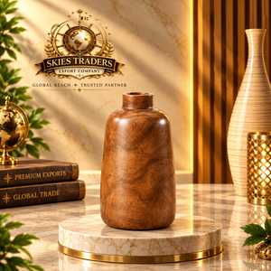 Handcrafted Round Wooden Bowl Vase Solid Wood Tabletop Flower <b>Pot</b> Container Living Room <b>Table</b> Centerpiece Wholesale - Product Image 5