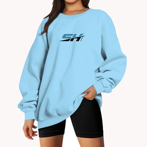 Sudadera extragrande de longitud regular para mujer, diseño clásico, informal, de algodón mezclado, de alto rendimiento, estilo urbano, lo último en moda. - Product Image 1