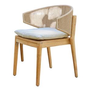 Silla de Comedor de Madera de Teca para Exteriores con Respaldo de Cuerda Tejida a Mano, Diseño de Mediados de Siglo, Muebles de Jardín y Patio para Restaurante y Hotel - Product Image 6