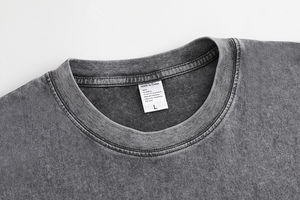 Camisetas de verano unisex de 210 g/m² con estampado vintage, de gran tamaño, negras, de alta calidad para hombre, envío directo desde almacén. - Product Image 2