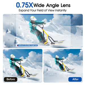 0.75X 108 Groothoeklens voor OSMO Pocket <span class=keywords><strong>3</strong></span> & Pocket 4 Meerlaagse Optiek Geanodiseerd Aluminium Zwart <span class=keywords><strong>3</strong></span> Groepen <span class=keywords><strong>2</strong></span> Elementen - Product Image 2