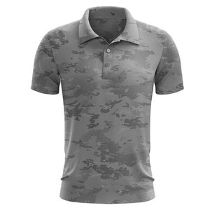 Chemise de golf/tennis pour homme à manches courtes, col classique, séchage rapide, tricotée, avec logo personnalisé camouflage et motif imprimé numérique - Product Image 2