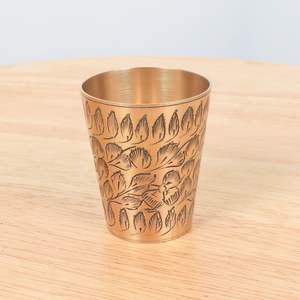 Vaso de Latón Puro con Grabado Floral, para Agua, Hogar, Cocina, Oficina, Vaso Metálico Tradicional, Decoración de Hotel - Product Image 3