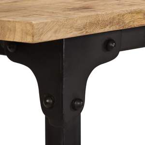 Solid Mango Wood <b>Office</b> <b>Desk</b> with <b>Folding</b> Stool 45.3"x19.7"x29.9" - Product Image 6