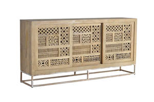 Aparador de Estilo Industrial, Mueble de Almacenamiento de Madera con Puertas Corredizas para Cocina, Dormitorio, Comedor - Product Image 3